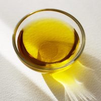 Vegetable oil in a small glass bowl